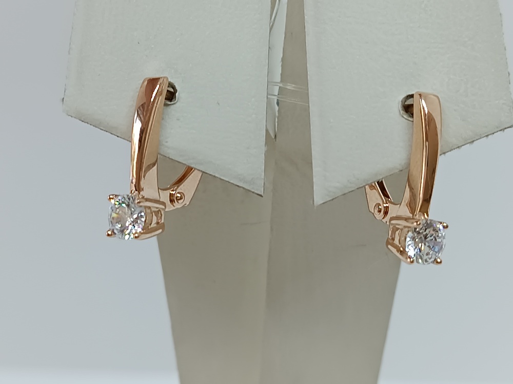 2907 СЕРЬГИ С КАМНЕМ (Au 585)