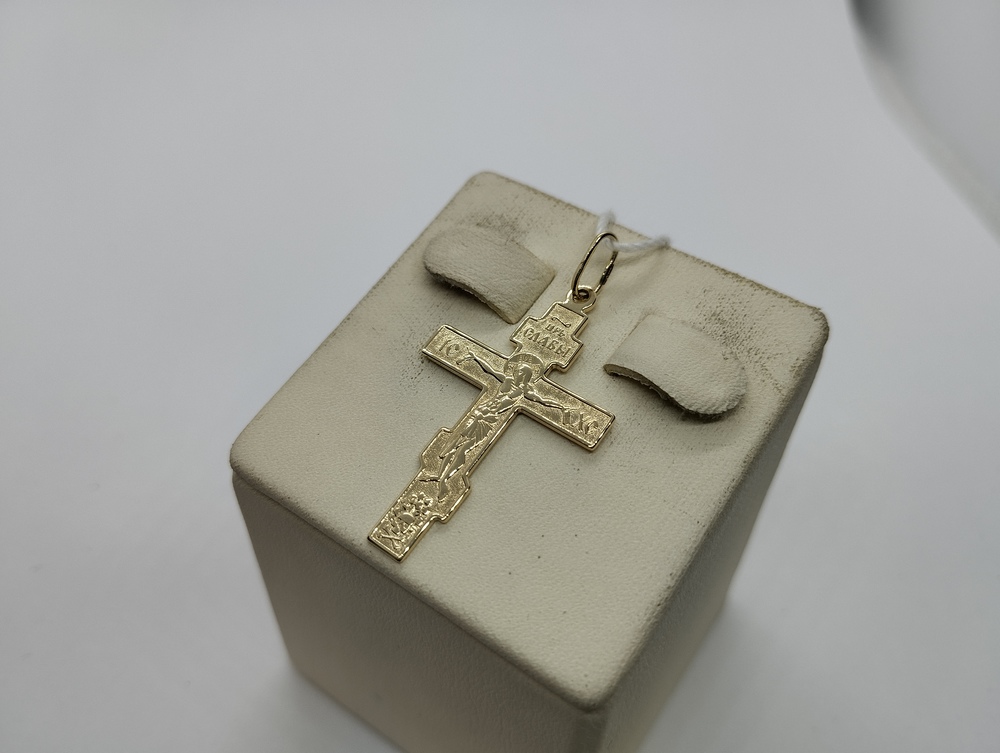 ПОДКБК585 ПОДВЕСКА КРЕСТ БЕЗ КАМНЯ (Au 585)