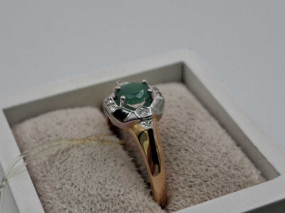 КОЛЬЦО Бриллиант, изумруд (Au 585)