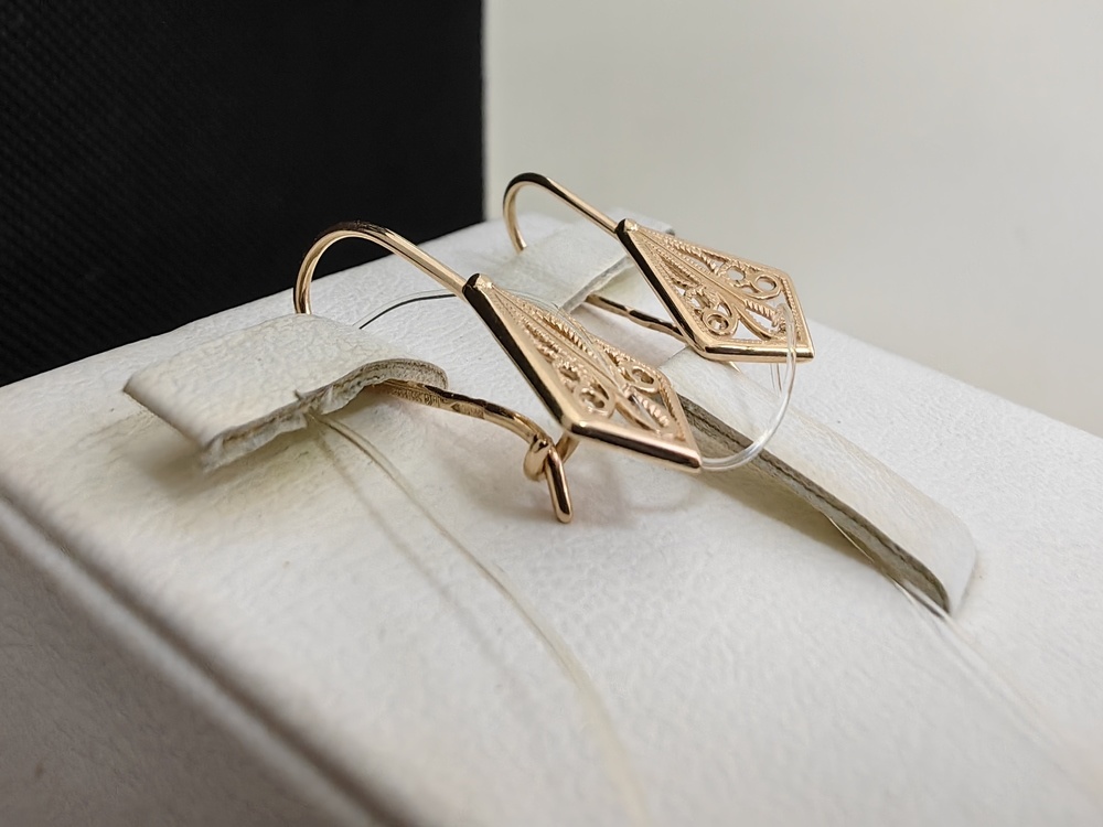 СЕРЬГИ ПЕТЕЛЬКА без камня (Au 585)