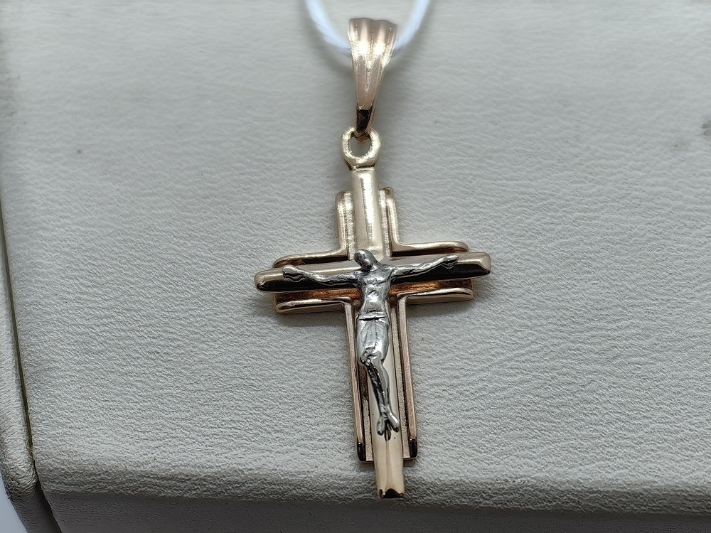 ПОДКБК585 ПОДВЕСКА КРЕСТ БЕЗ КАМНЯ (Au 585)