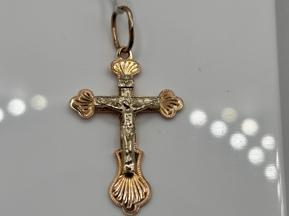 ПОДКБК585 ПОДВЕСКА КРЕСТ БЕЗ КАМНЯ (Au 585)