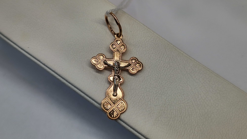 ПОДКБК585 ПОДВЕСКА КРЕСТ БЕЗ КАМНЯ (Au 585)