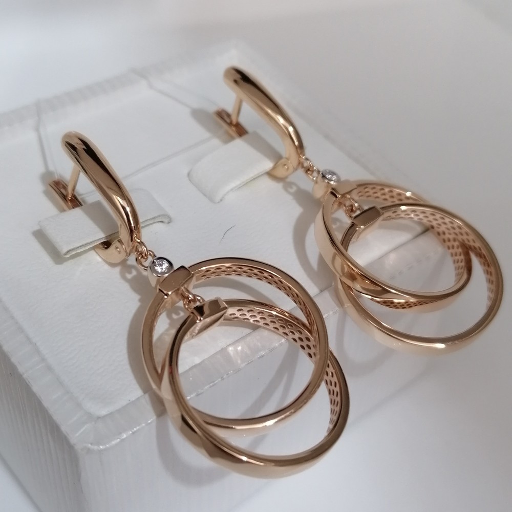 120167 СЕРЬГИ С КАМНЕМ (Au 585)