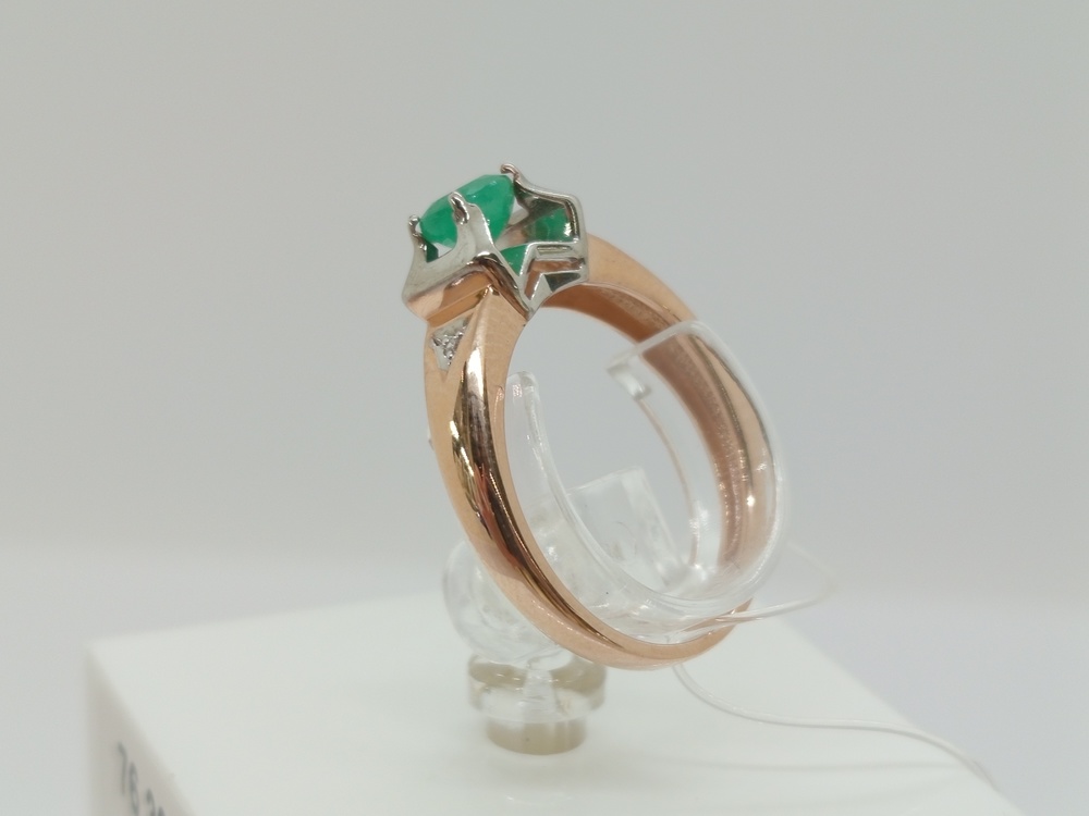 КОЛЬЦО Бриллиант, изумруд (Au 585)