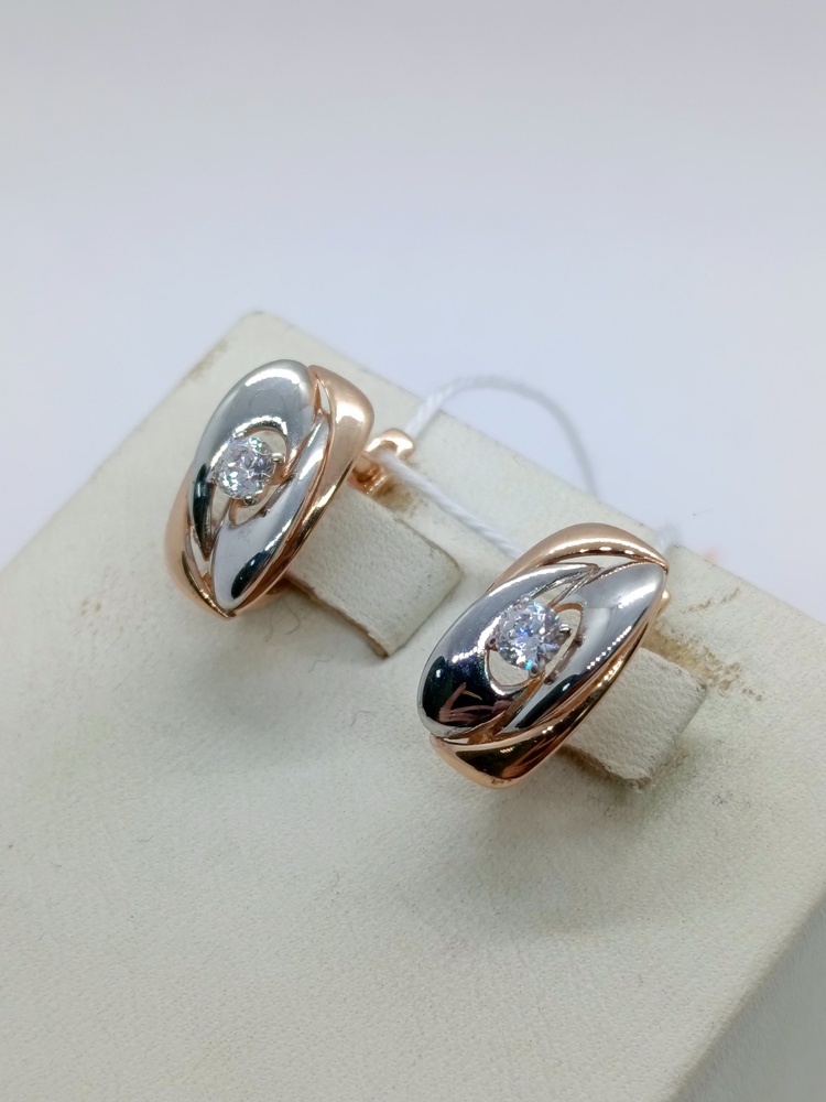 СКМ585 СЕРЬГИ С КАМНЕМ (Au 585)