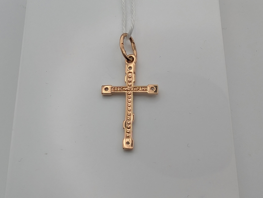 ПОДККИ585 ПОДВЕСКА КРЕСТ С КАМНЯМИ (Au 585)