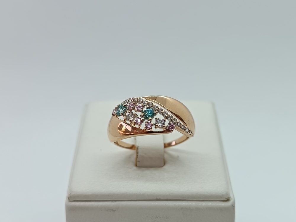 КОЛКМИ585 КОЛЬЦО С КАМНЯМИ (Au 585)