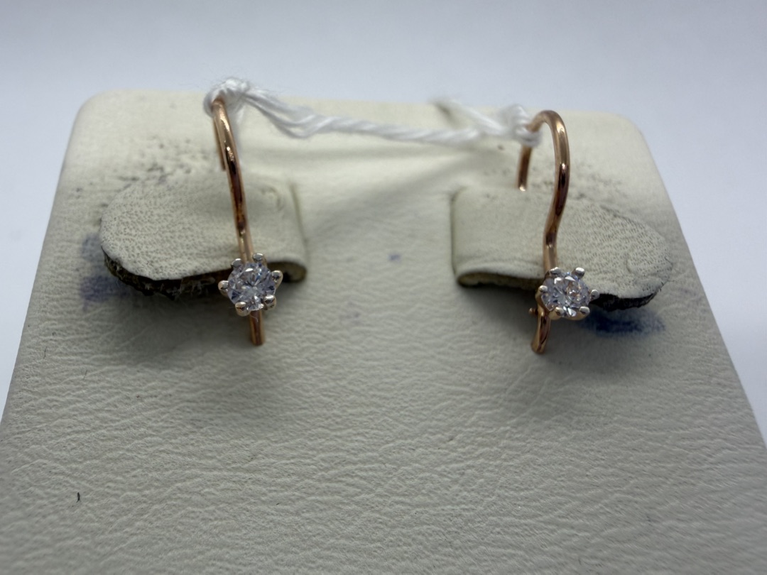 СКМ585 СЕРЬГИ С КАМНЕМ (Au 585)