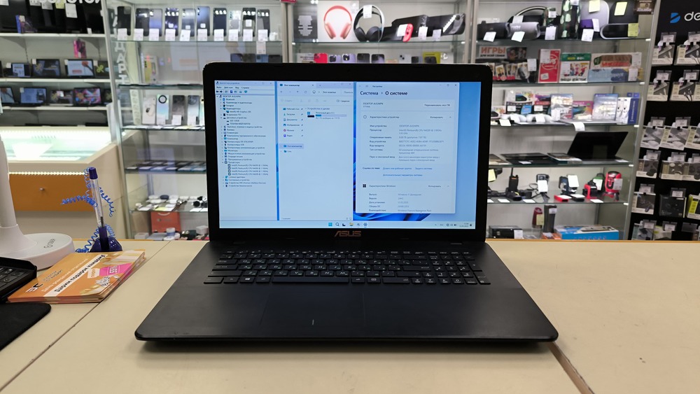 Ноутбук ASUS X751N; Pentium N4200, Нет, 8 Гб, 128 Гб, 500 Гб