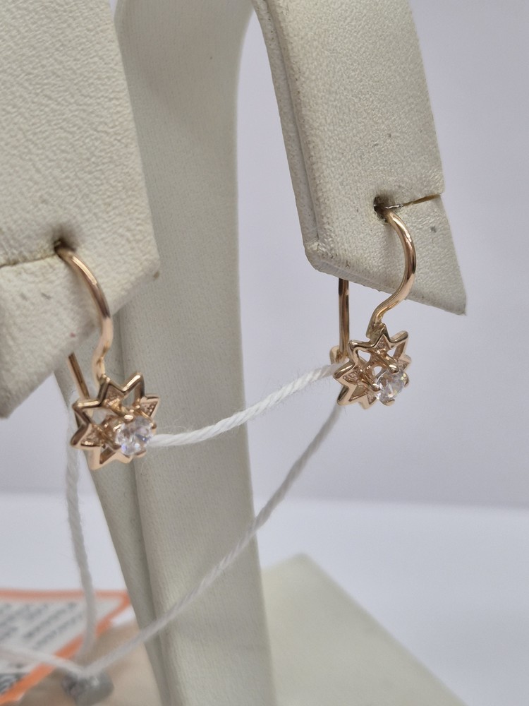 СКМ585 СЕРЬГИ С КАМНЕМ (Au 585)