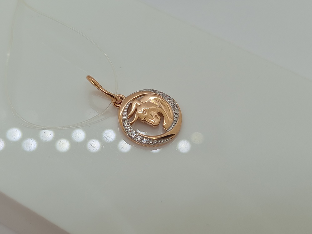 ПОДВЕСКА ЗНАК ЗОДИАКА С КАМНЯМИ (Au 585)