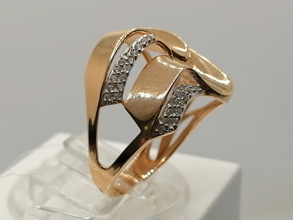 КОЛЬЦО С КАМНЯМИ (Au 585)