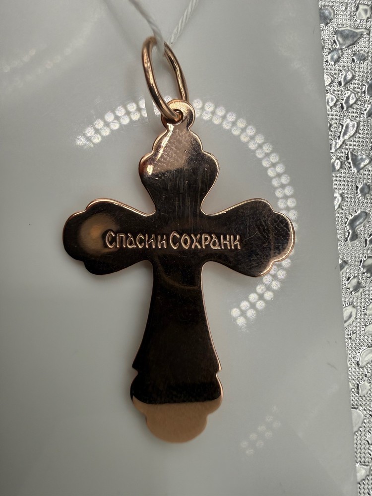 ПОДВЕСКА КРЕСТ БЕЗ КАМНЯ (Au 585)