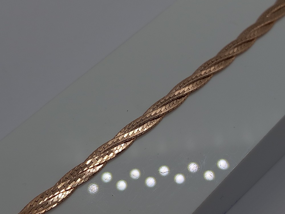 БРАСЛЕТ ПОЛНОВЕСНЫЙ Косичка(монреаль) Au 585