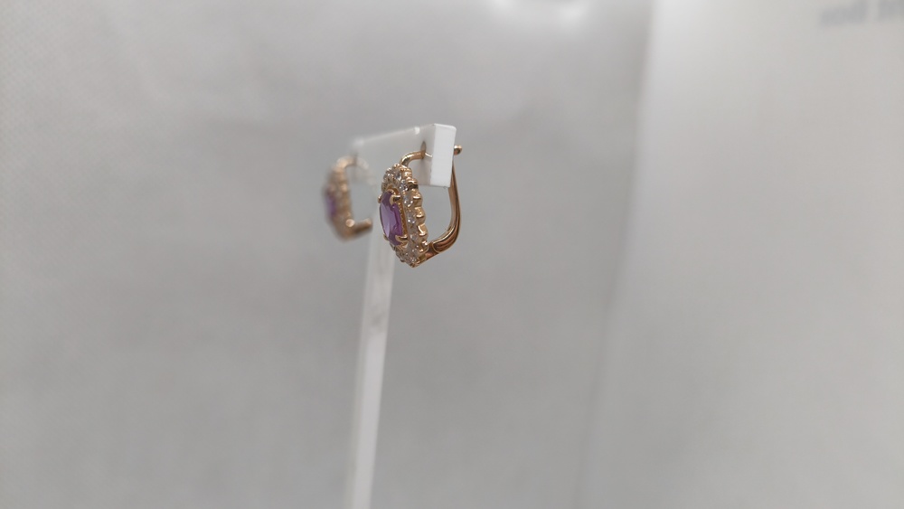 СКМИ585 СЕРЬГИ С КАМНЯМИ (Au 585)