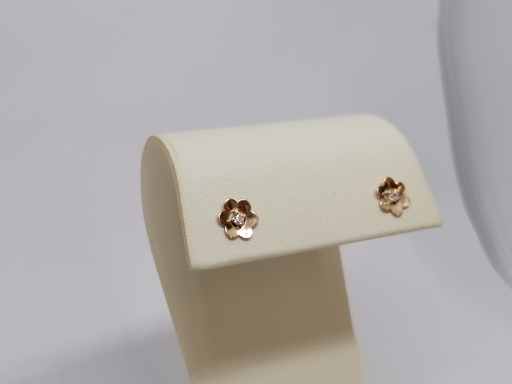 СЕРЬГИ ПУСЕТЫ с камнем (Au 585)