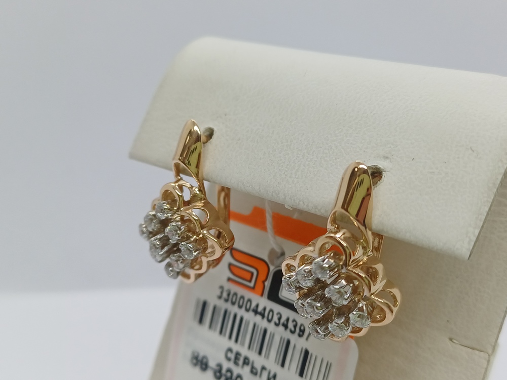 СКМИ585 СЕРЬГИ С КАМНЯМИ (Au 585)