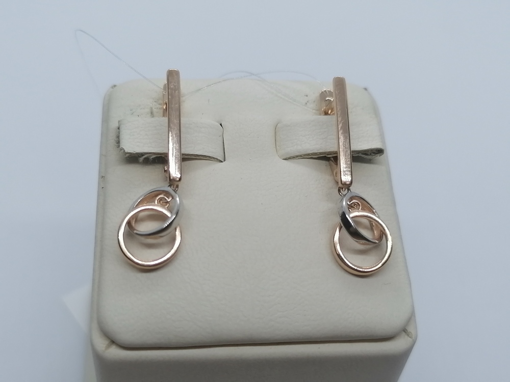 01-207390 СЕРЬГИ БЕЗ КАМНЯ (Au 585)