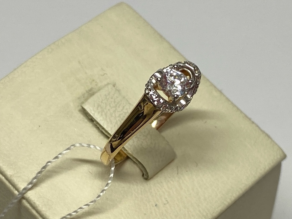 КОЛЬЦО С КАМНЯМИ (Au 585)