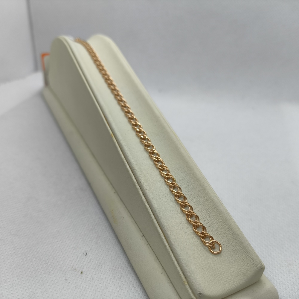 БРАСЛЕТ ПУСТОТЕЛЫЙ Ромб двойной Au 585