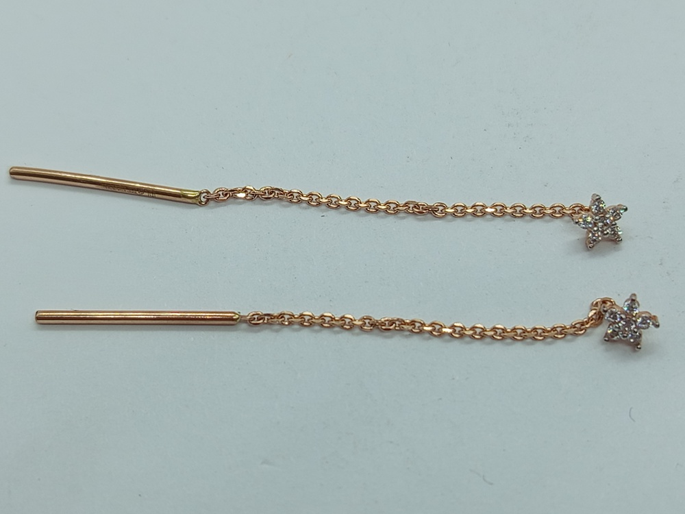 4322 СЕРЬГИ ПРОДЕВКИ с камнями (Au 585)