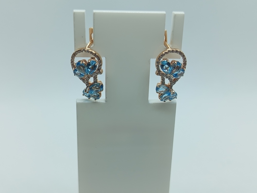 СКМИ585 СЕРЬГИ С КАМНЯМИ (Au 585)