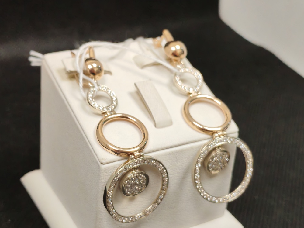 СКМИ585 СЕРЬГИ С КАМНЯМИ (Au 585)