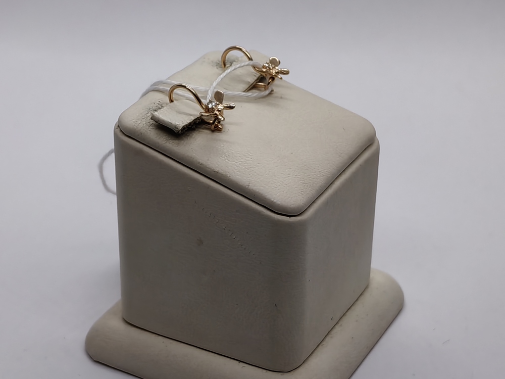 СКМ585 СЕРЬГИ С КАМНЕМ (Au 585)