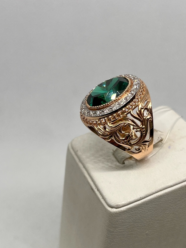 10945 КОЛЬЦО ПЕЧАТКА с камнями (Au 585)