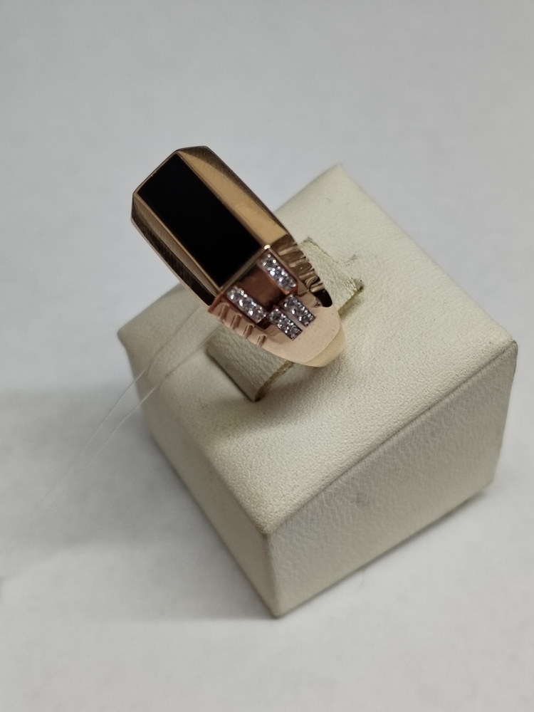 КОЛЬЦО ПЕЧАТКА с камнями (Au 585)