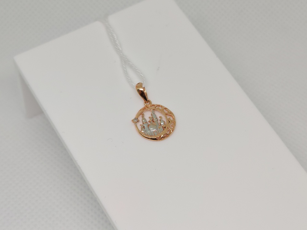 ПОДМКМ585 ПОДВЕСКА МЕЧЕТЬ С КАМНЕМ (Au 585)