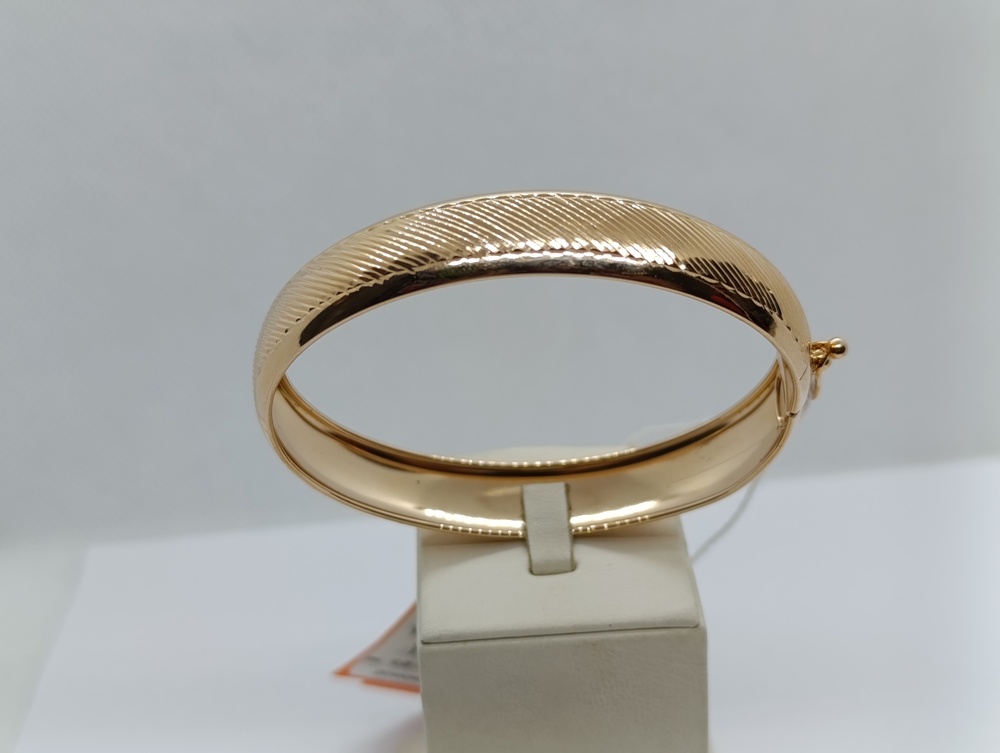 БРАСЛЕТ ЖЕСТКИЙ С АЛМАЗНОЙ ГРАНЬЮ (Au 585)