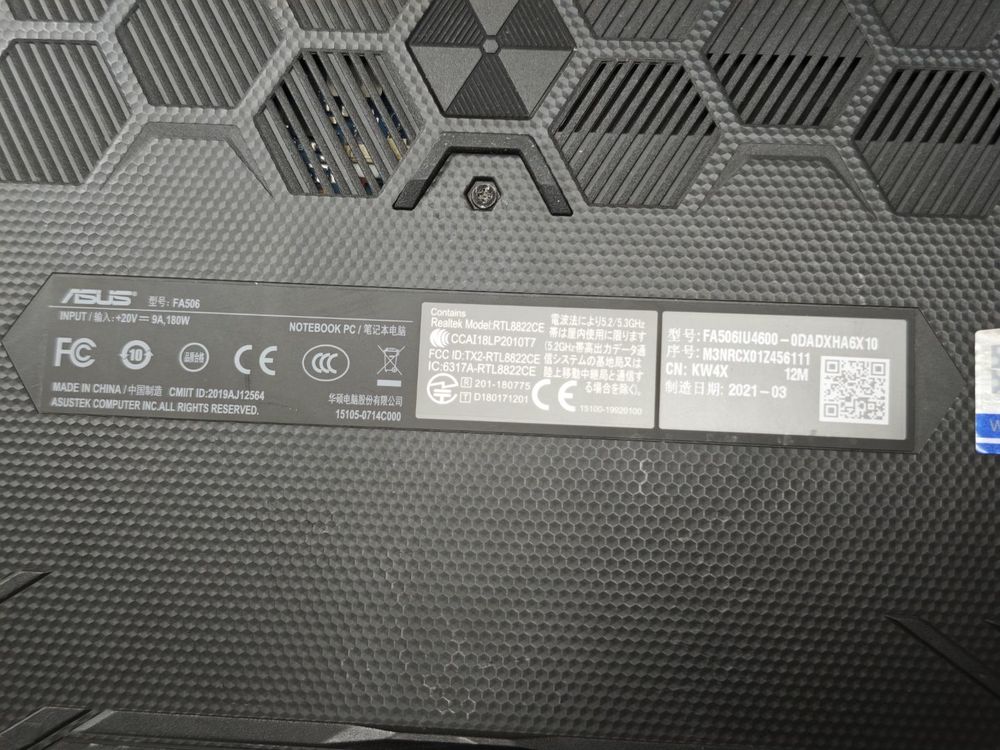 Ноутбук ASUS; Ryzen 5 4600H, GeForce GTX 1660 Ti, 24 Гб, 500 Гб, Нет