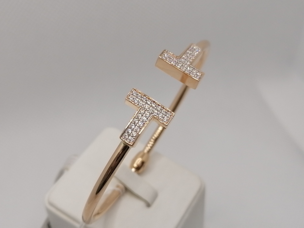 БРАСЛЕТ ЖЕСТКИЙ с камнями (Au 585)