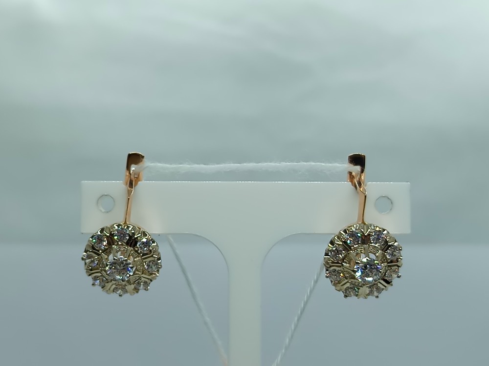 СКМИ585 СЕРЬГИ С КАМНЯМИ (Au 585)