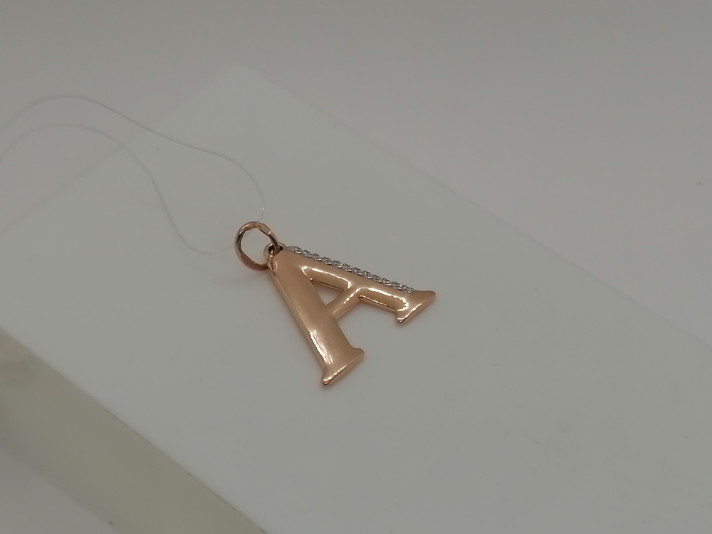 ПОДВЕСКА БУКВА А с камнями (Au 585)