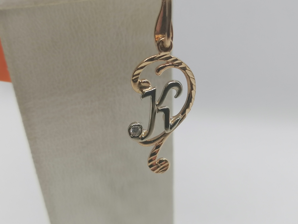 ПОД585 ПОДВЕСКА БУКВА К (Au 585)