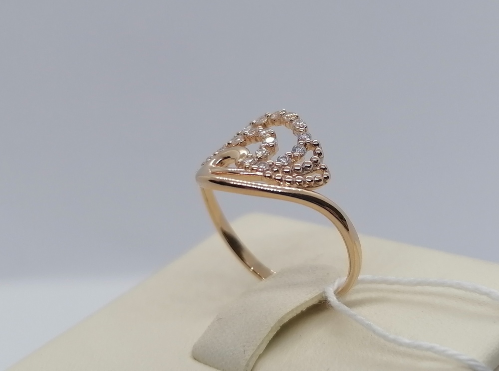 КОЛЬЦО С КАМНЯМИ (Au 585)