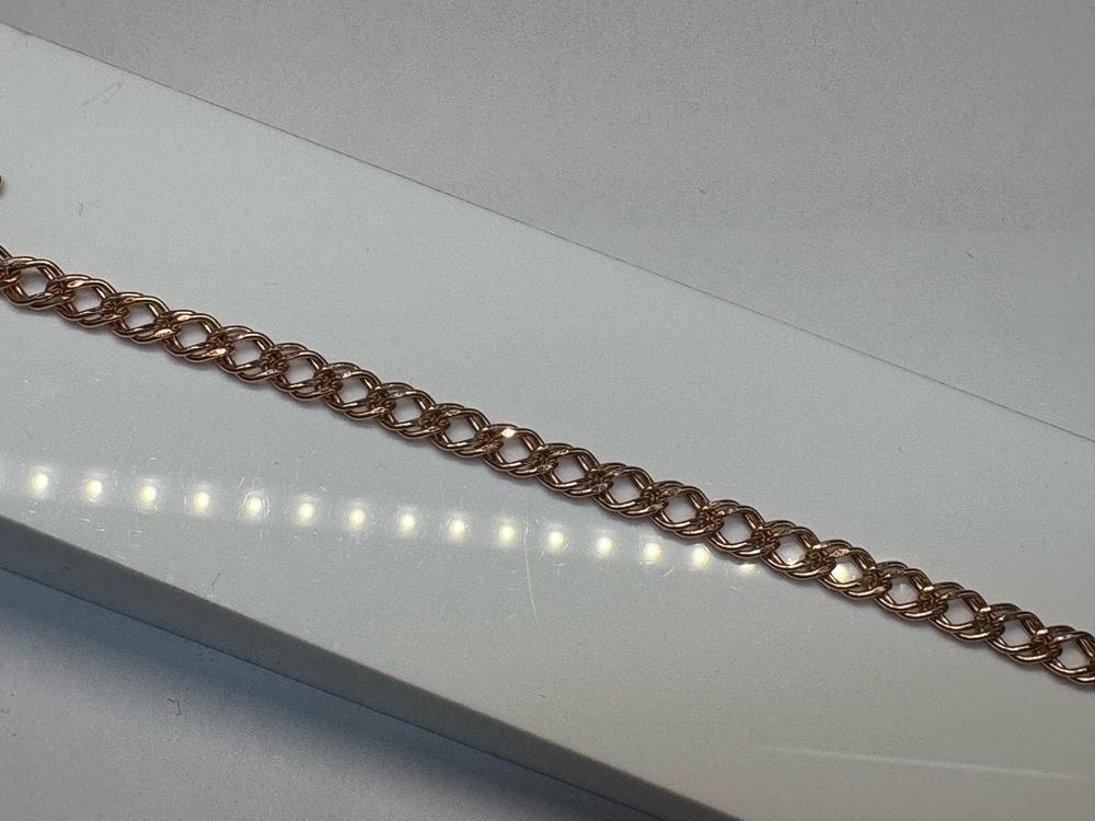 БРАСЛЕТ ПУСТОТЕЛЫЙ Ромб двойной (Au 585)