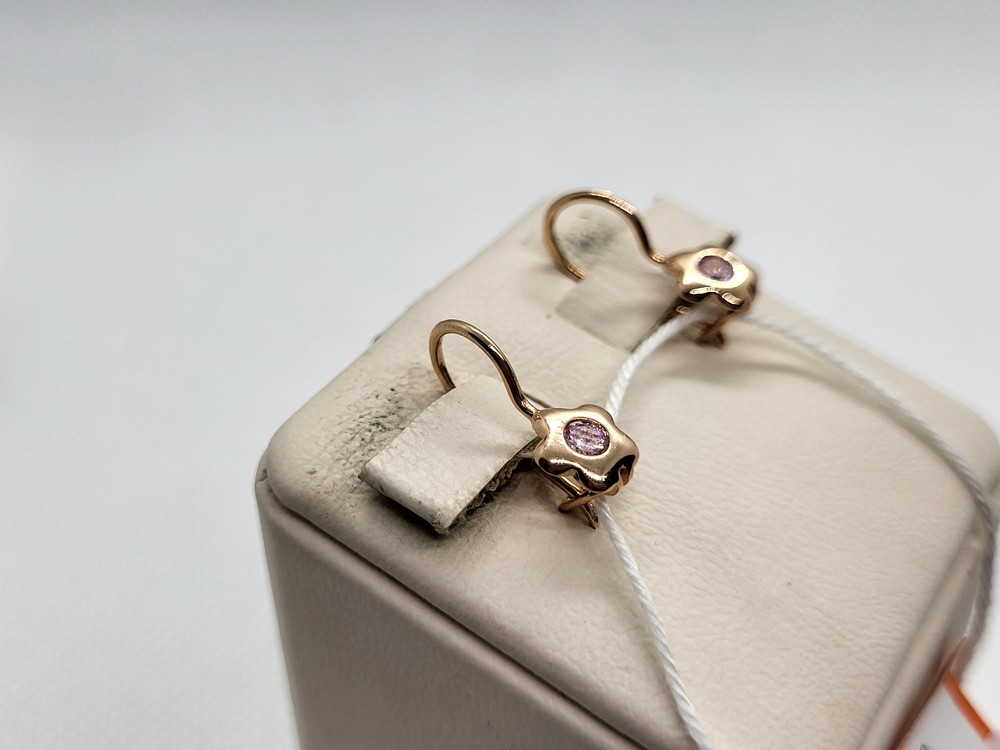 СКМ585 СЕРЬГИ С КАМНЕМ (Au 585)