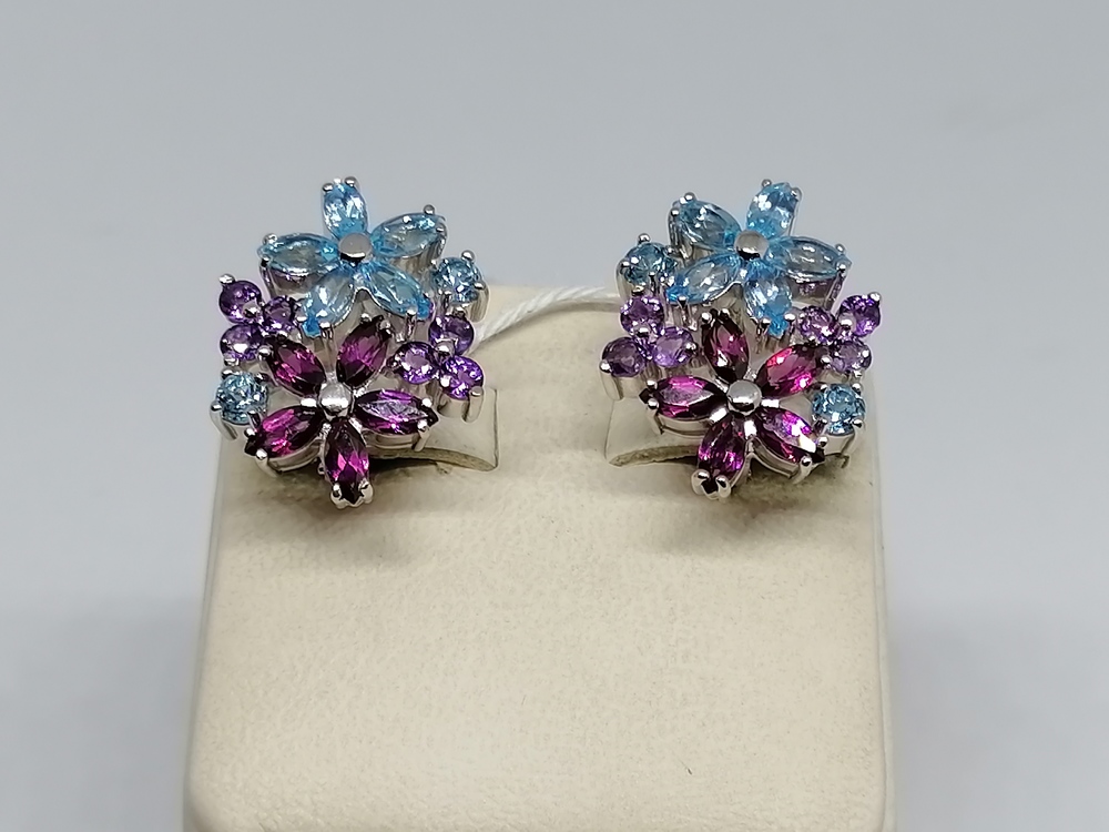 СКМИ585 СЕРЬГИ С КАМНЯМИ (Au 585)