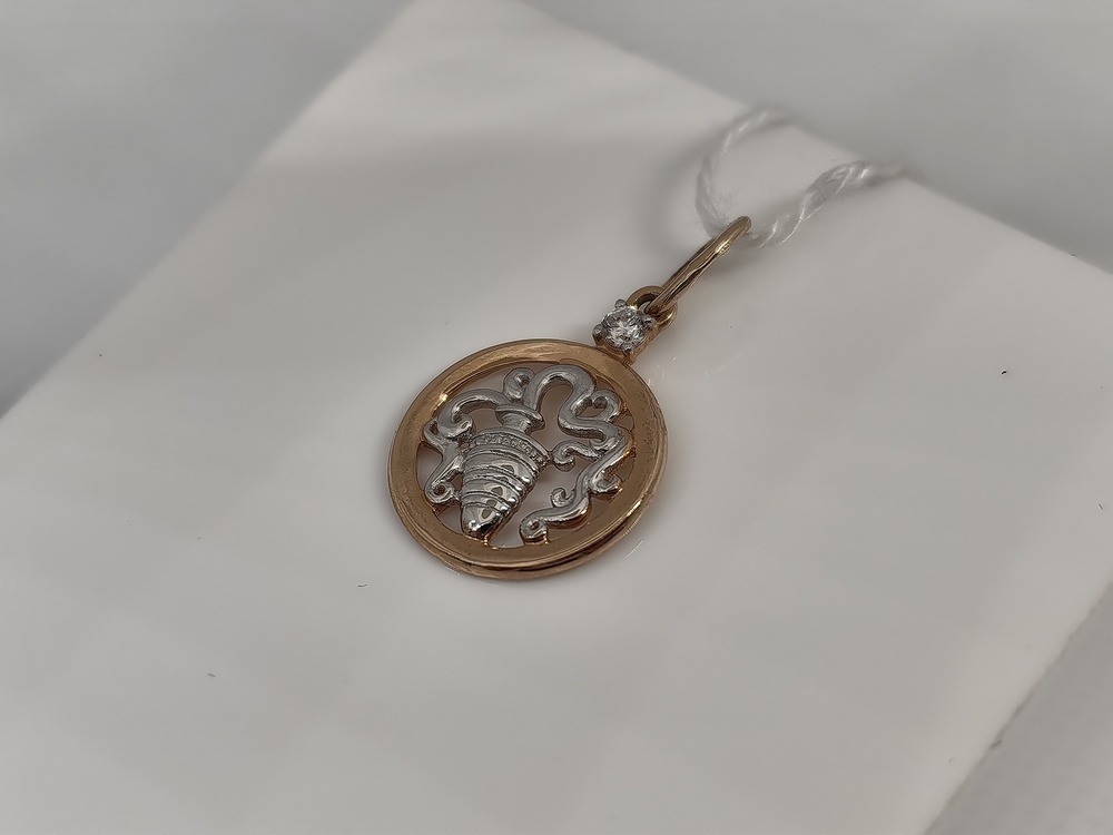 ПОДВЕСКА ЗНАК ЗОДИАКА ВОДОЛЕЙ Au 585