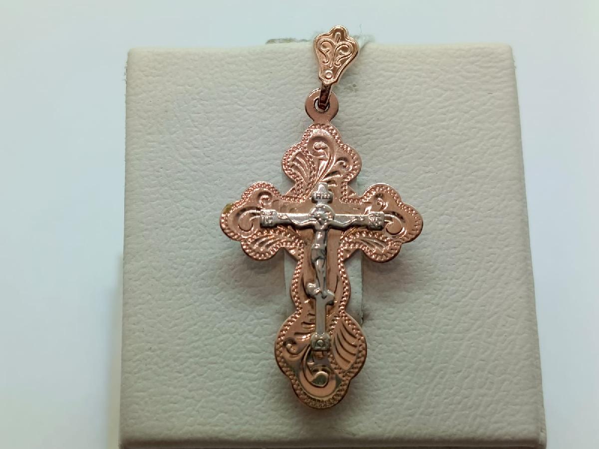 ПОДВЕСКА КРЕСТ БЕЗ КАМНЯ (Au 585)