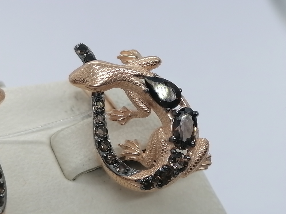 СЕРЬГИ КВАРЦ (Au 585)