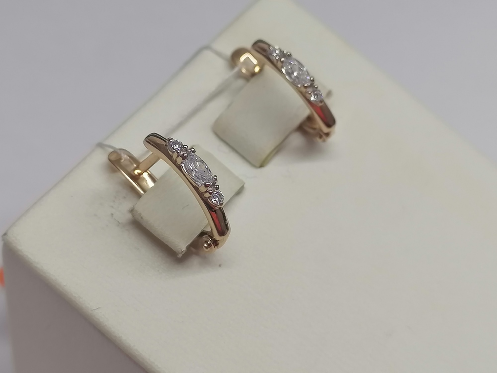 СКМИ585 СЕРЬГИ С КАМНЯМИ (Au 585)