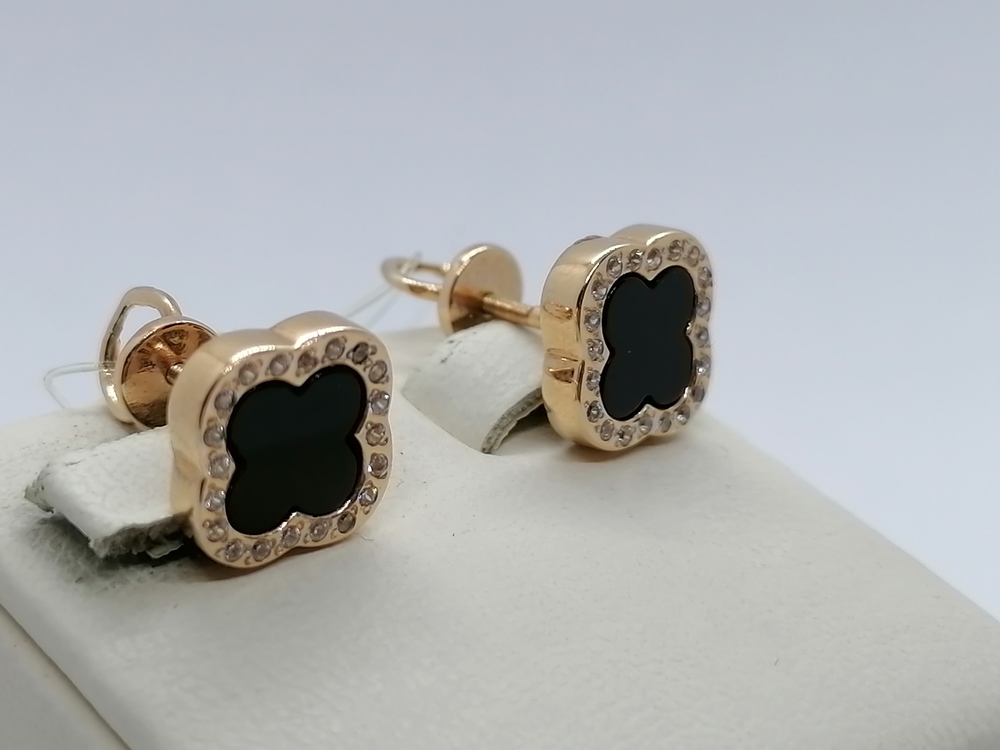 02379 СЕРЬГИ ПУСЕТЫ с камнями (Au 585)