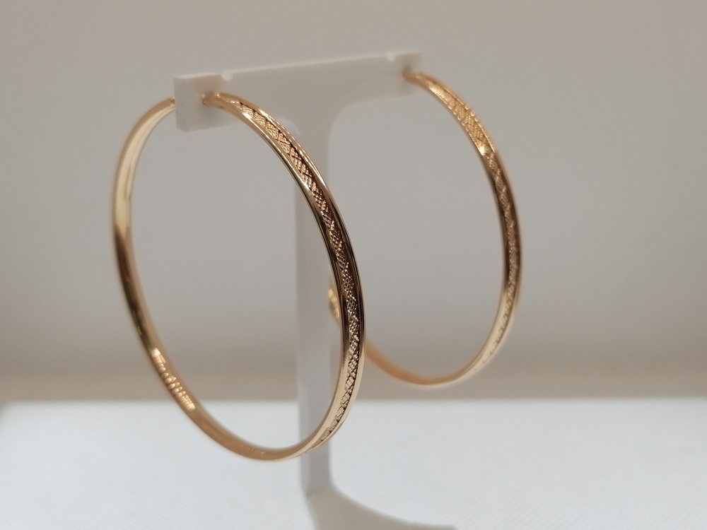 СЕРЬГИ КОНГО Рифленые (Au 585)