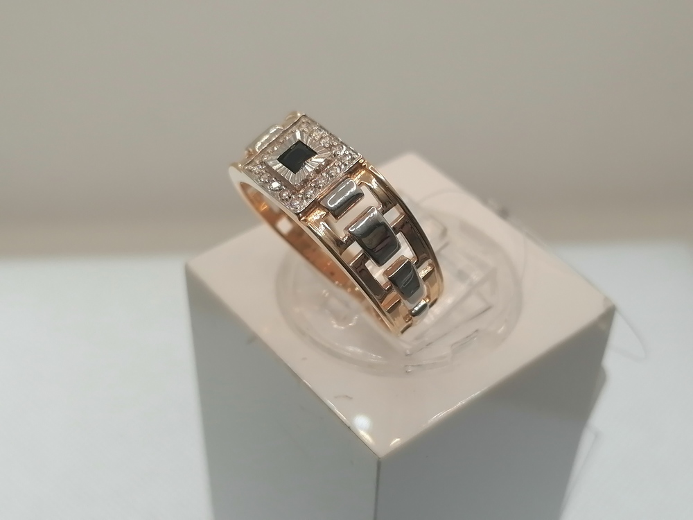 КОЛЬЦО ПЕЧАТКА с камнями (Au 585)