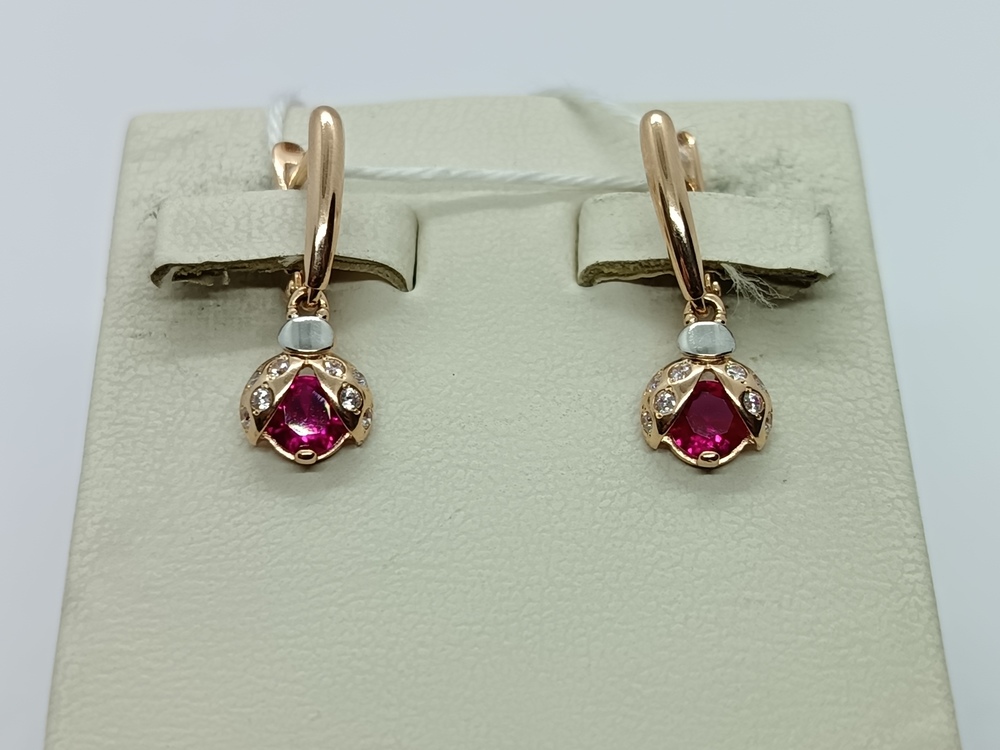 СКМИ585 СЕРЬГИ С КАМНЯМИ (Au 585)